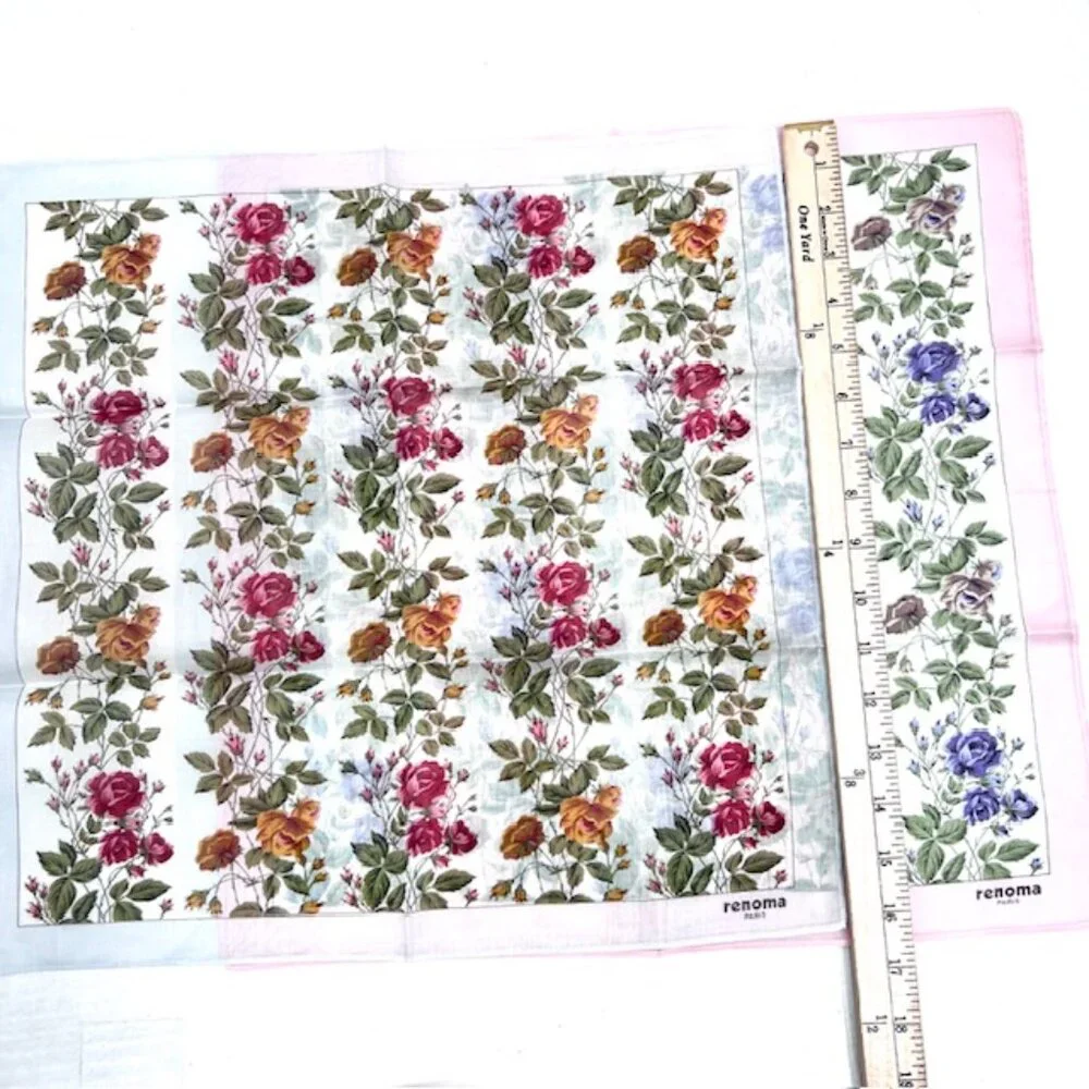 New Set of 2 RENOMA Paris Handkerchief , coton 17